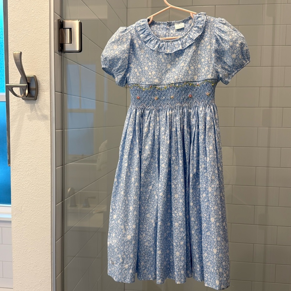 Smocked girls Easter dress